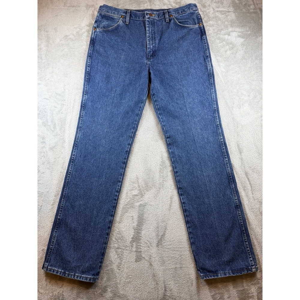 Wrangler Jeans Mens 36x34 936 Cowboy Cut Blue Slim Straight Western